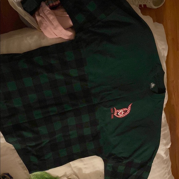 Nike Dark Green and Black Plaid Tee - Picture 2 of 4